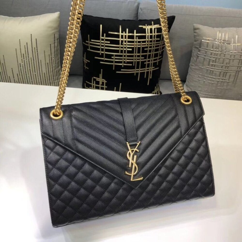 YSL ENVELOPE MEDIUM CHAIN BAG IN SUPPLE MATELASS?? LEATHER